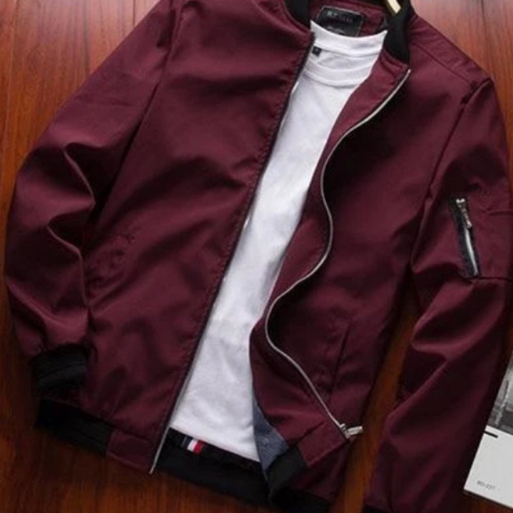 Hypest Fit Burgundy Bomber Jacket